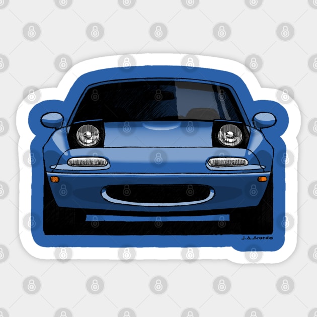 My drawing of classic Japanese roadster car NA Sticker by jaagdesign